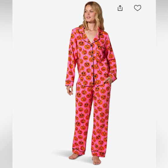 Bedhead PJs Pumpkin Print Stretch Pajama Set Size 3X Halloween Sleepwear - Picture 3 of 9